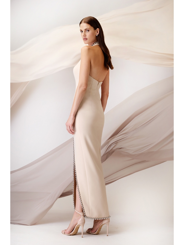 Maestri Haute Couture beige dress