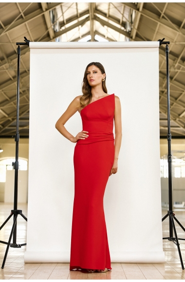 Maestri Haute Couture one shoulder dress