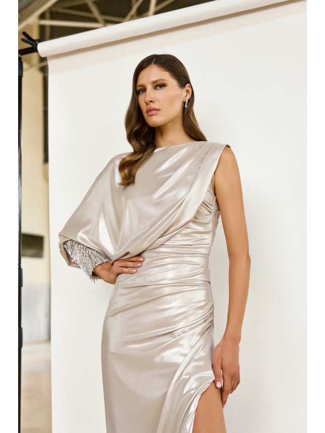 Maestri Haute Couture silver dress
