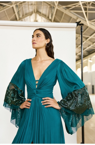 Maestri Haute Couture  petrol dress