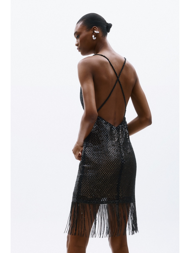 Allure Evening black embellished dress