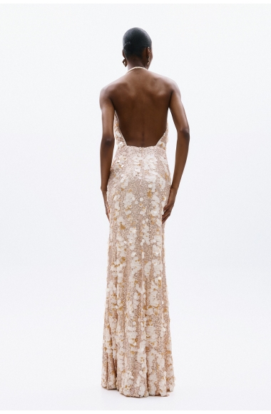 Allure Evening embellished ivory dress
