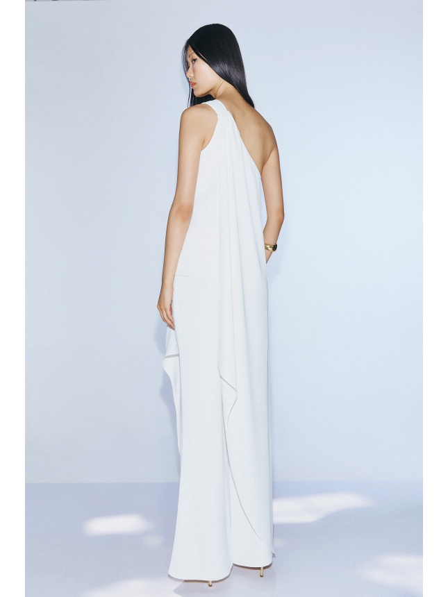 One-Shoulder Draped Top and Trousers Set