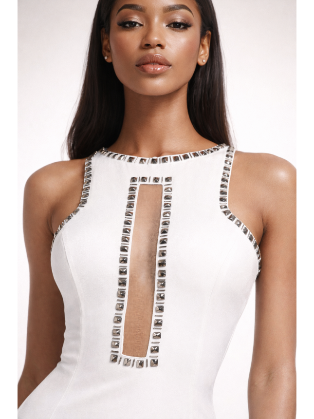 Twins Fantasy white midi dress
