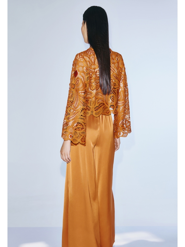 Twins Fantasy Lace Blouse & Satin Trousers Set