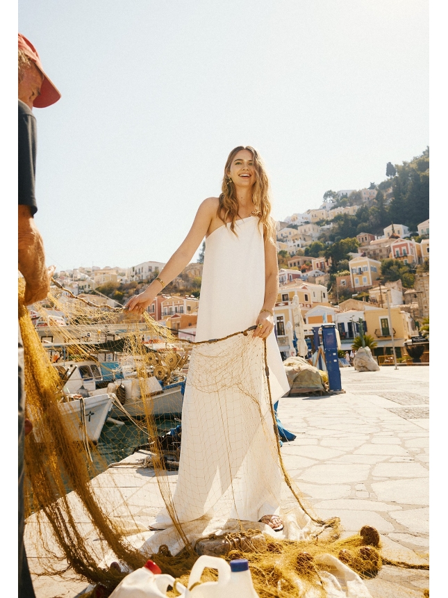 One-Shoulder Draped Top and Trousers Set