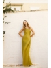Twins Fantasy olive green dress with open back