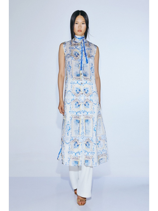 Twins Fantasy blue print tunic