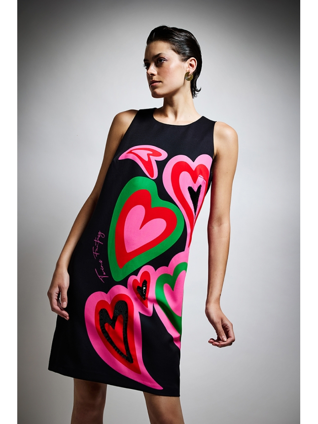 Twins Fantasy mini dress with hearts