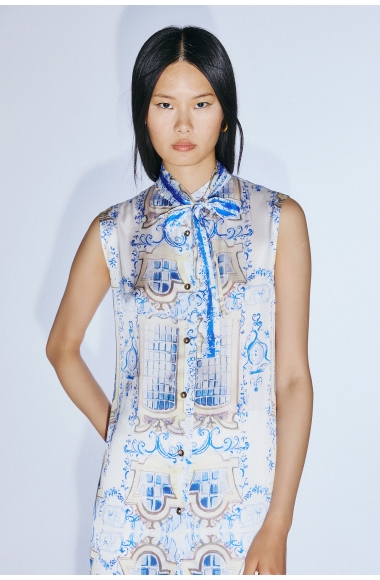 Twins Fantasy blue print tunic