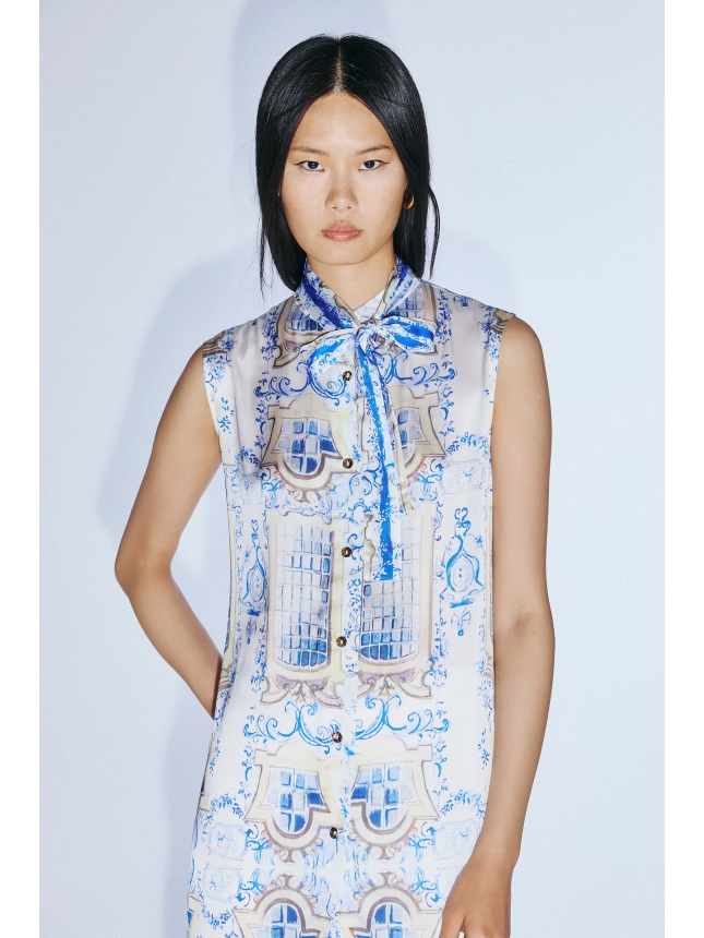 Twins Fantasy blue print tunic