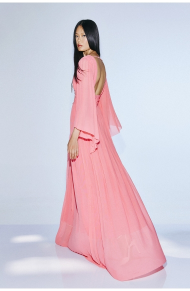 Twins Fantasy pink maxi dress with sleeves