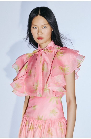 Twins Fantasy pink print top and skirt