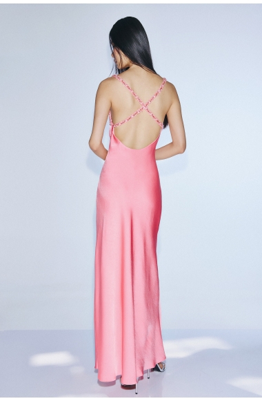 Twins Fantasy pink dress with open back