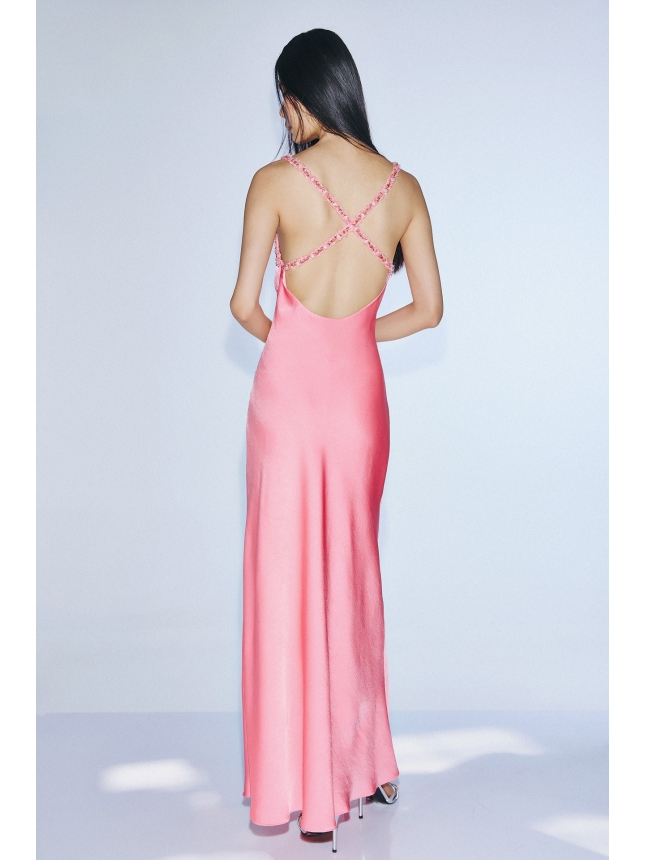 Twins Fantasy pink dress with open back