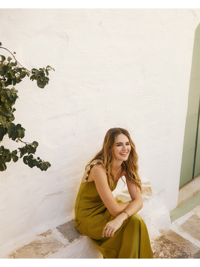 Twins Fantasy olive green dress with open back