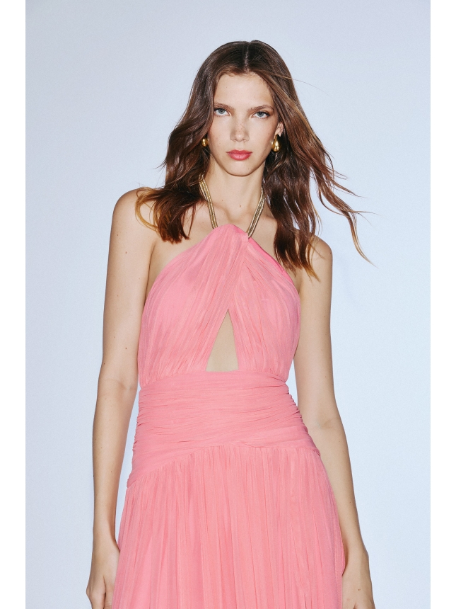 Twins Fantasy  pink dress with open back