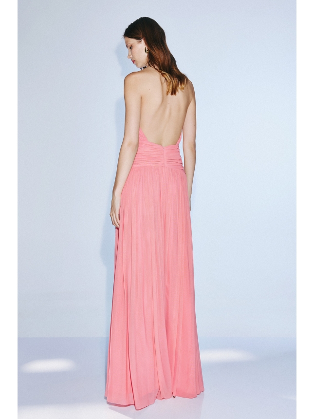 Twins Fantasy  pink dress with open back