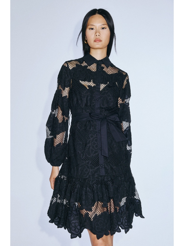 Twins Fantasy black dress with sleeves