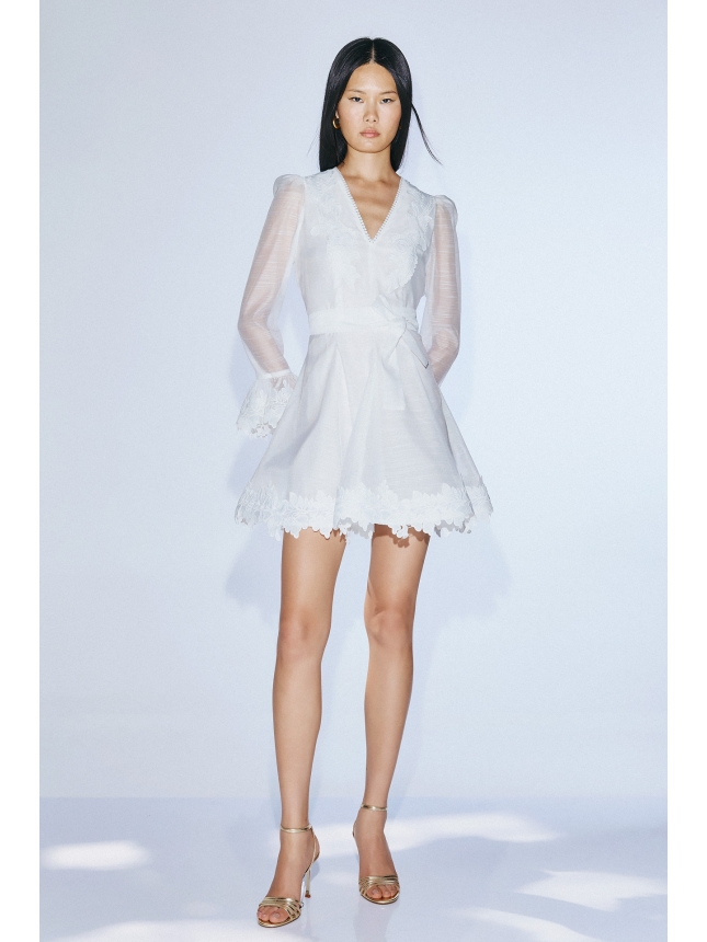 Twins Fantasy white mini dress with sleeves