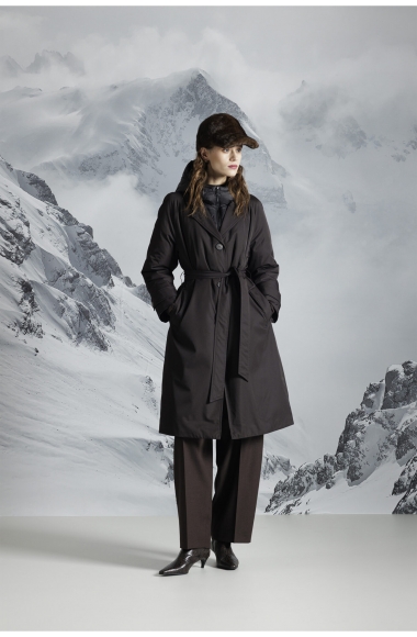 Diana Gallesi dark brown puffer coat 