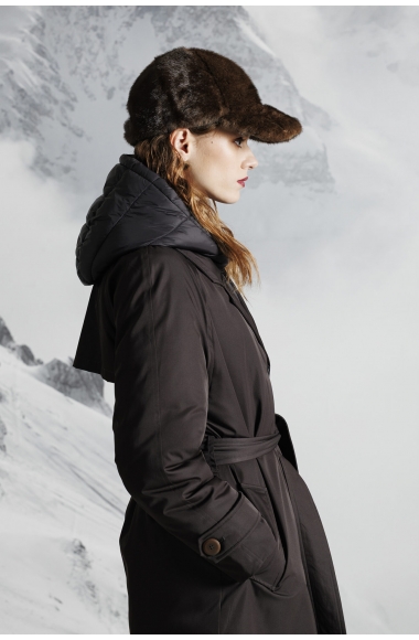 Diana Gallesi dark brown puffer coat 