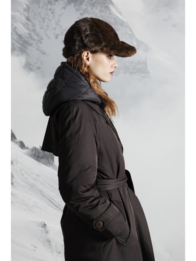 Diana Gallesi dark brown puffer coat 