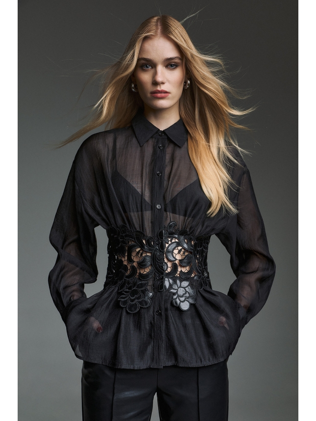 Twins Fantasy black shirt with lace