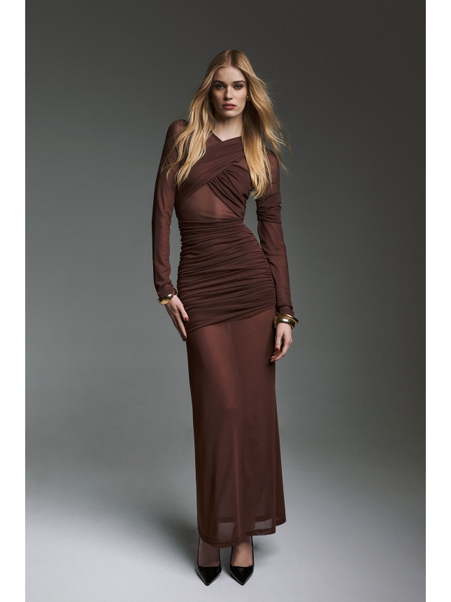 Twins Fantasy brown mesh dress