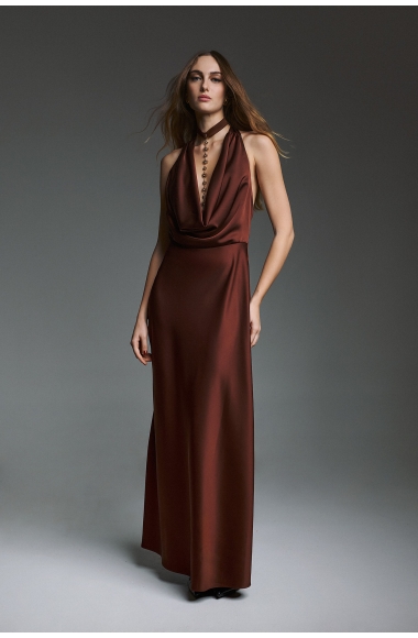 Twins Fantasy maxi brown dress
