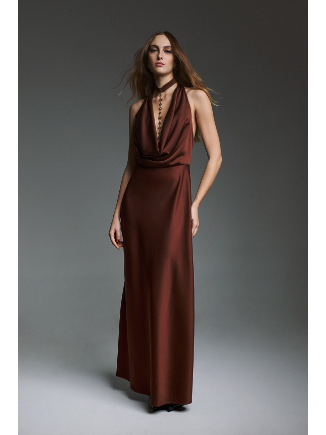 Twins Fantasy maxi brown dress