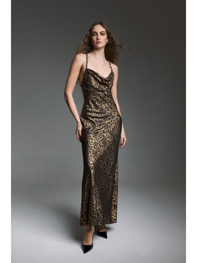 Twins Fantasy animal print maxi dress