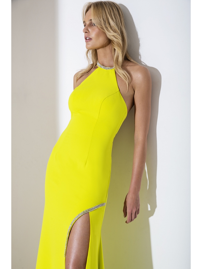 Allure neon yellow maxi dress