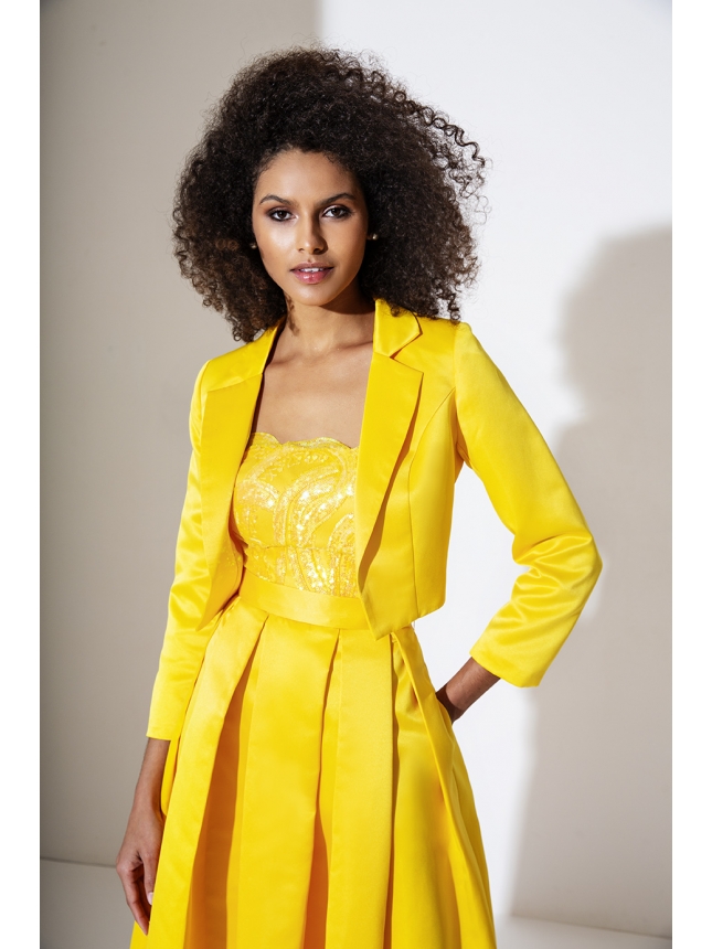 Allure Evenings Yellow midi dress
