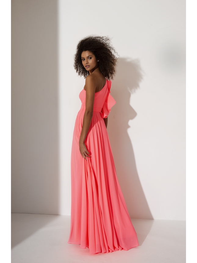Allure one-shoulder pink dress