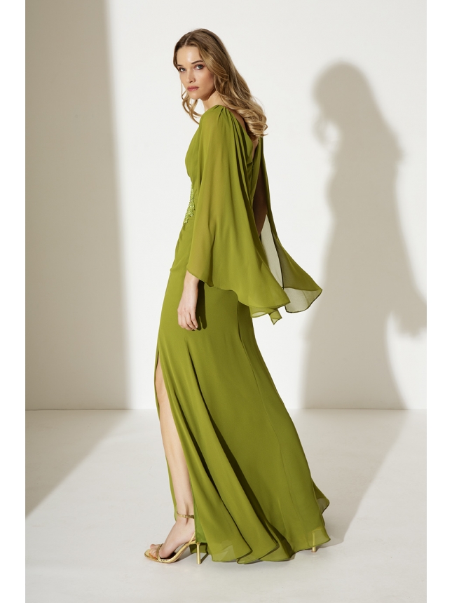 Allure olive green dress with sleeves 