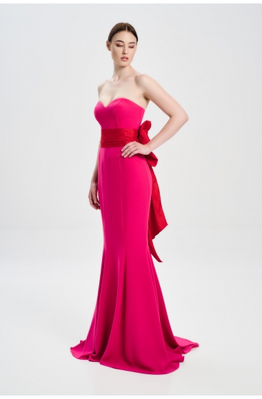 Mischalis strapless dress with bow