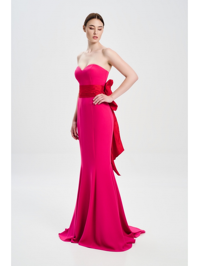 Mischalis strapless dress with bow