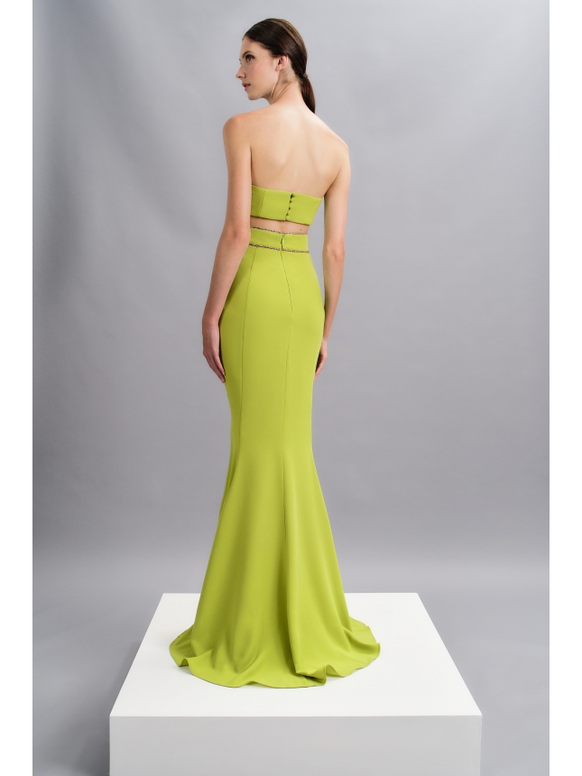 Mischalis strapless lime dress