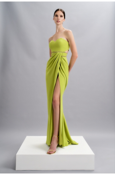 Mischalis strapless lime dress