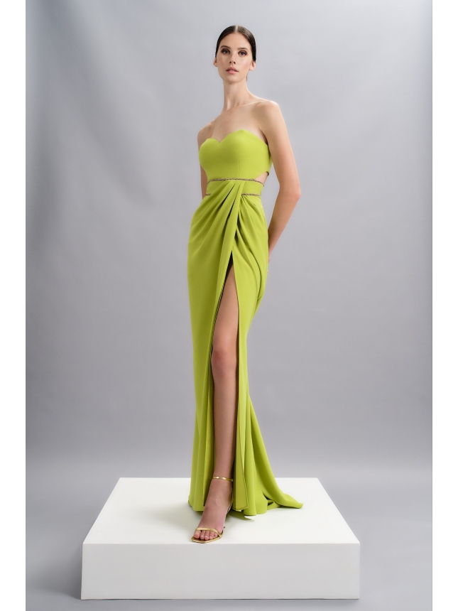 Mischalis strapless lime dress
