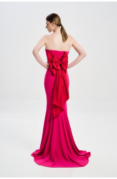Mischalis strapless dress with bow