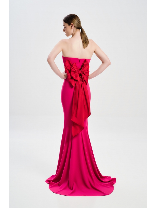 Mischalis strapless dress with bow