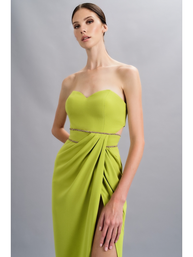 Mischalis strapless lime dress