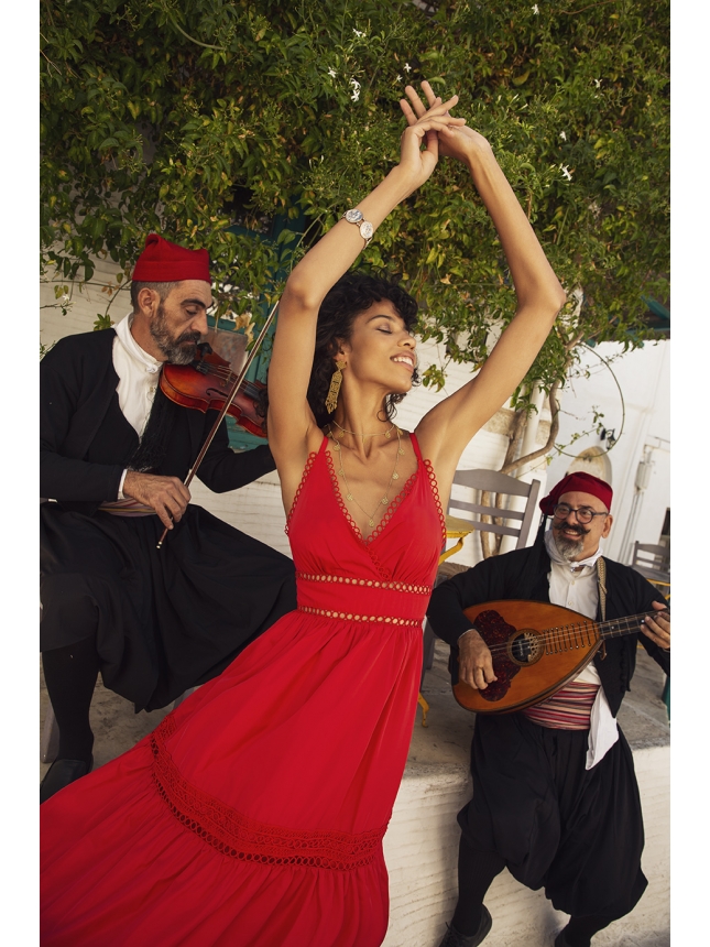 Twins fantasy coral maxi dress