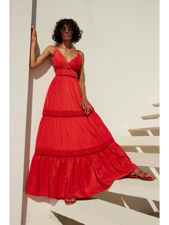 Twins fantasy coral maxi dress