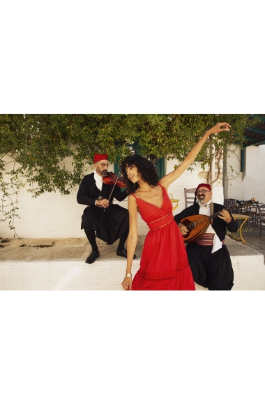 Twins fantasy coral maxi dress