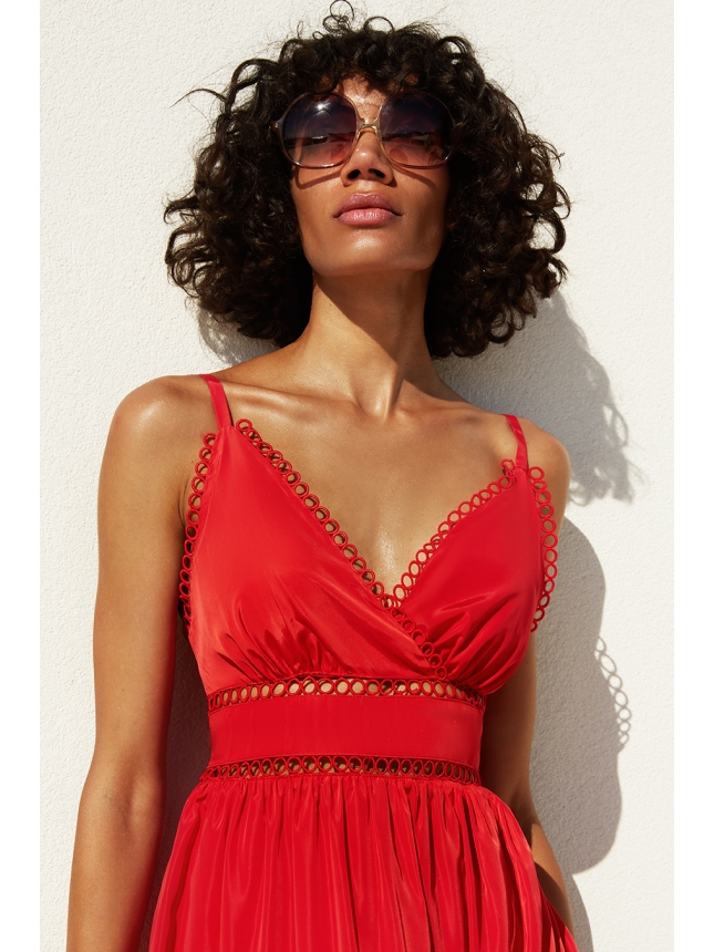 Twins fantasy coral maxi dress