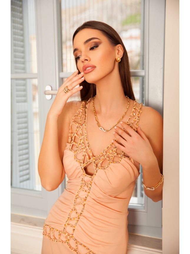 Mooire  embellished midi dress