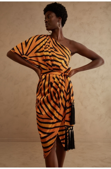 Twins one shoulder dress